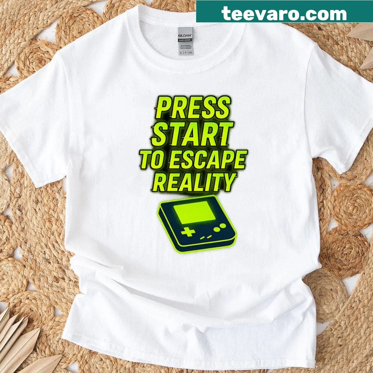 Oversized t-shirt with 'Recharge For Daily Respawns' text in retro style — on a men's t-shirt