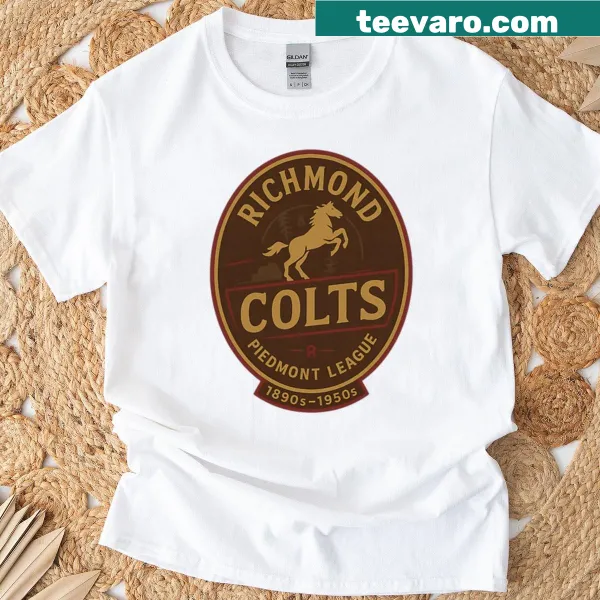 Vintage Richmond Colts baseball logo t-shirt inspired by the Piedmont League