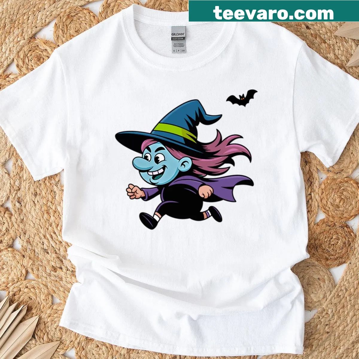 Funny Halloween runner t-shirt with spooky graphics — on a men's t-shirt