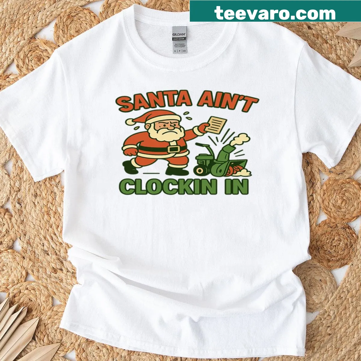 Vintage Santa humor t-shirt with rebellious quote — on a men's t-shirt