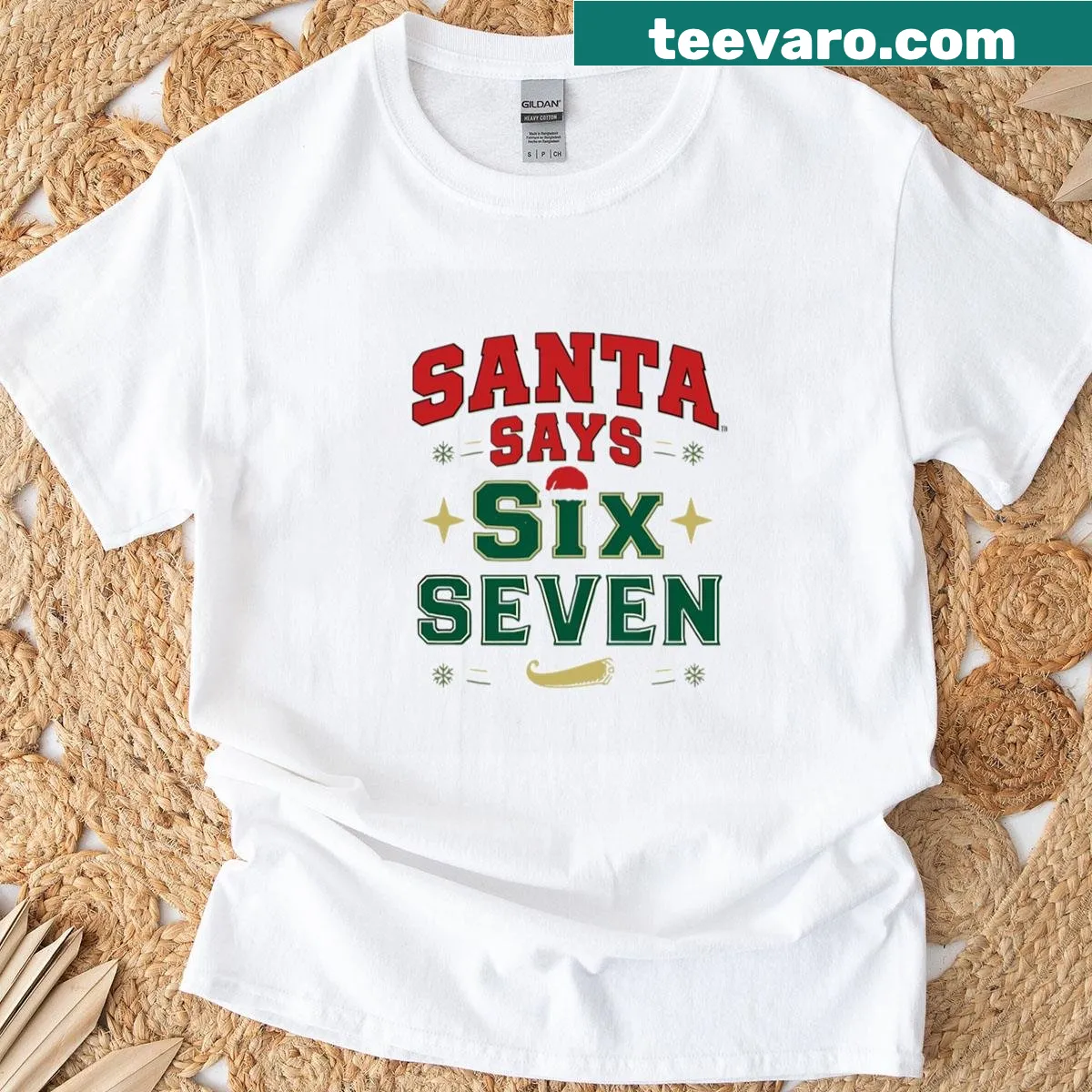 Funny meme-themed Christmas t-shirt for Gen Z with Santa design. — on a men's t-shirt