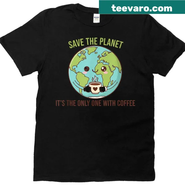 Inspirational t-shirt with 'Save The Planet' text design.