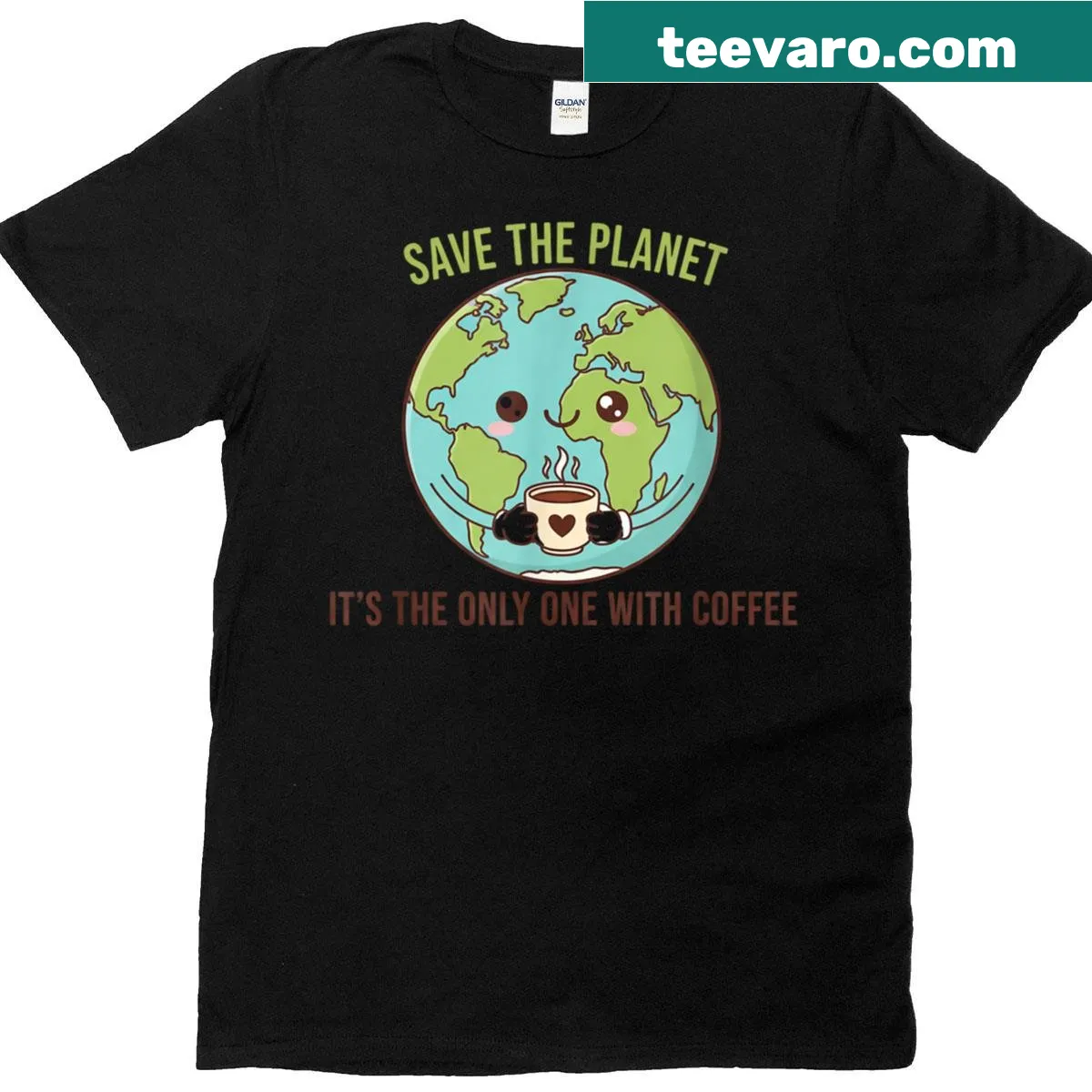 Inspirational t-shirt with 'Save The Planet' text design. — on a men's t-shirt