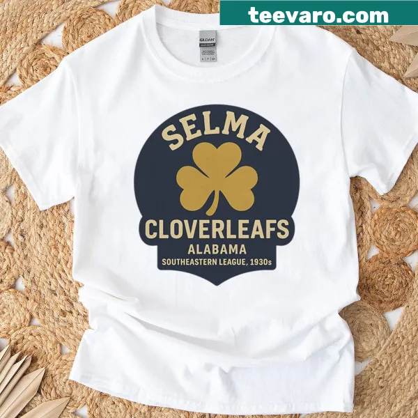 Vintage baseball logo T-shirt with Selma Cloverleafs design