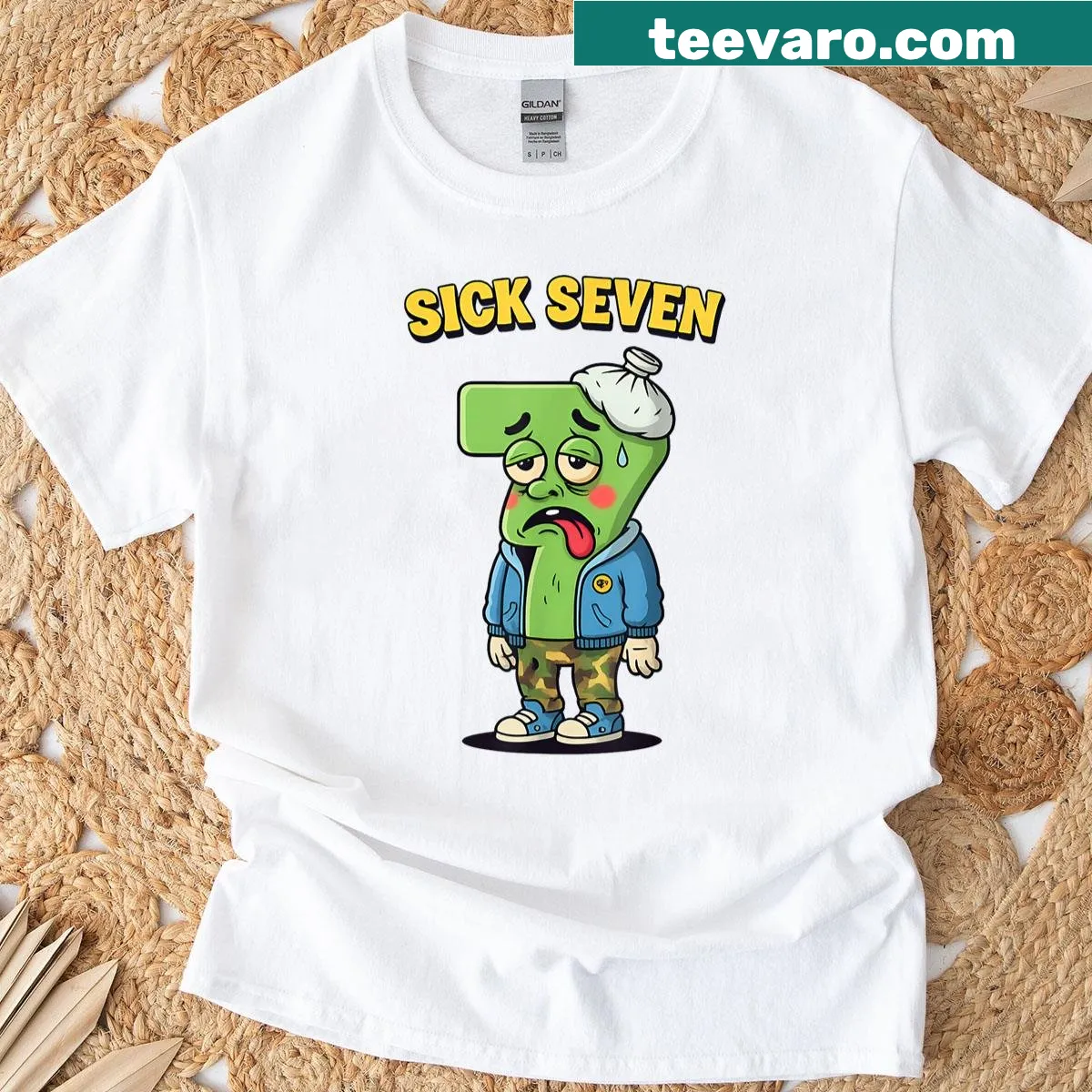 Funny Sick Seven meme Halloween shirt — on a men's t-shirt