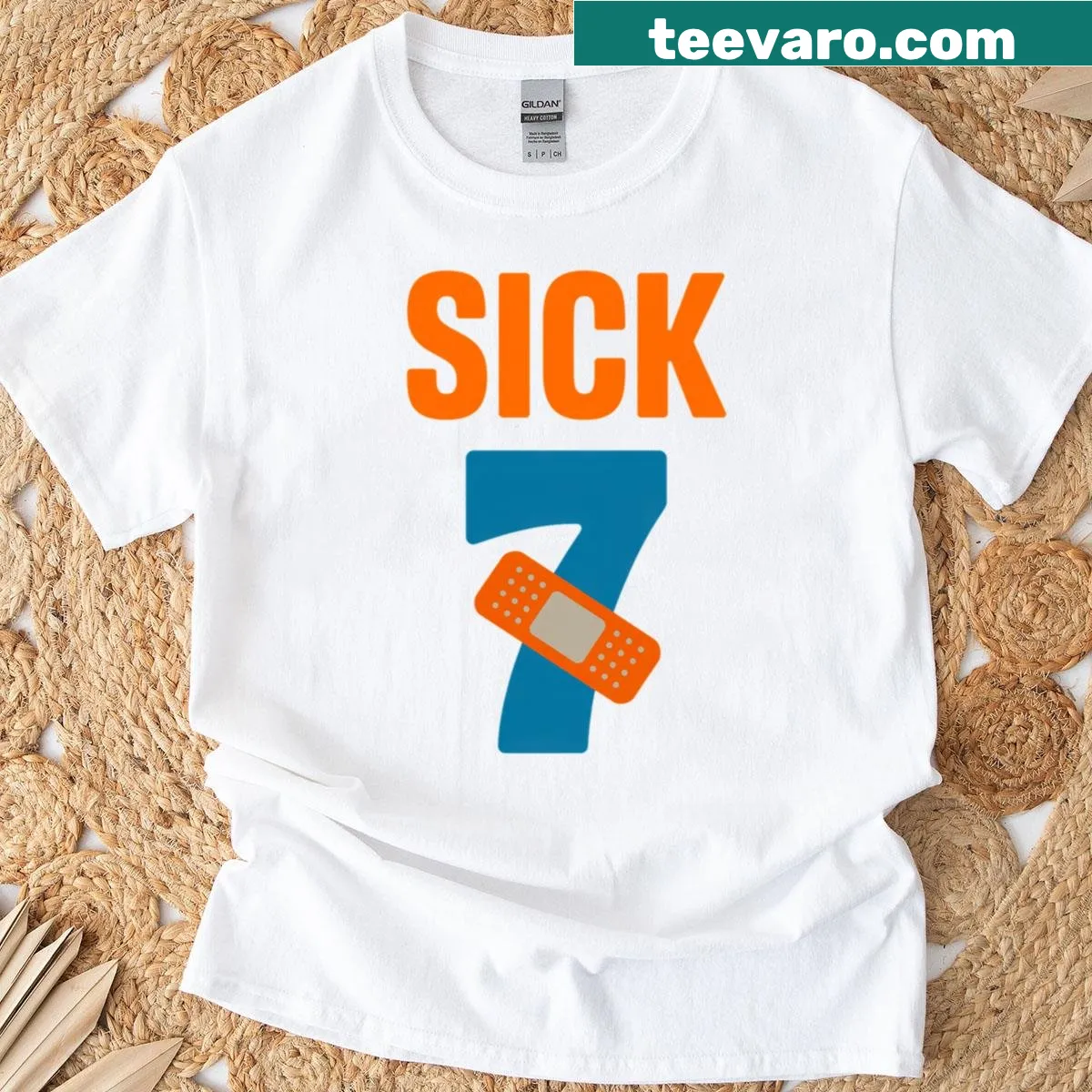 Funny Gen Alpha t-shirt featuring a clever Sick Seven meme design — on a men's t-shirt