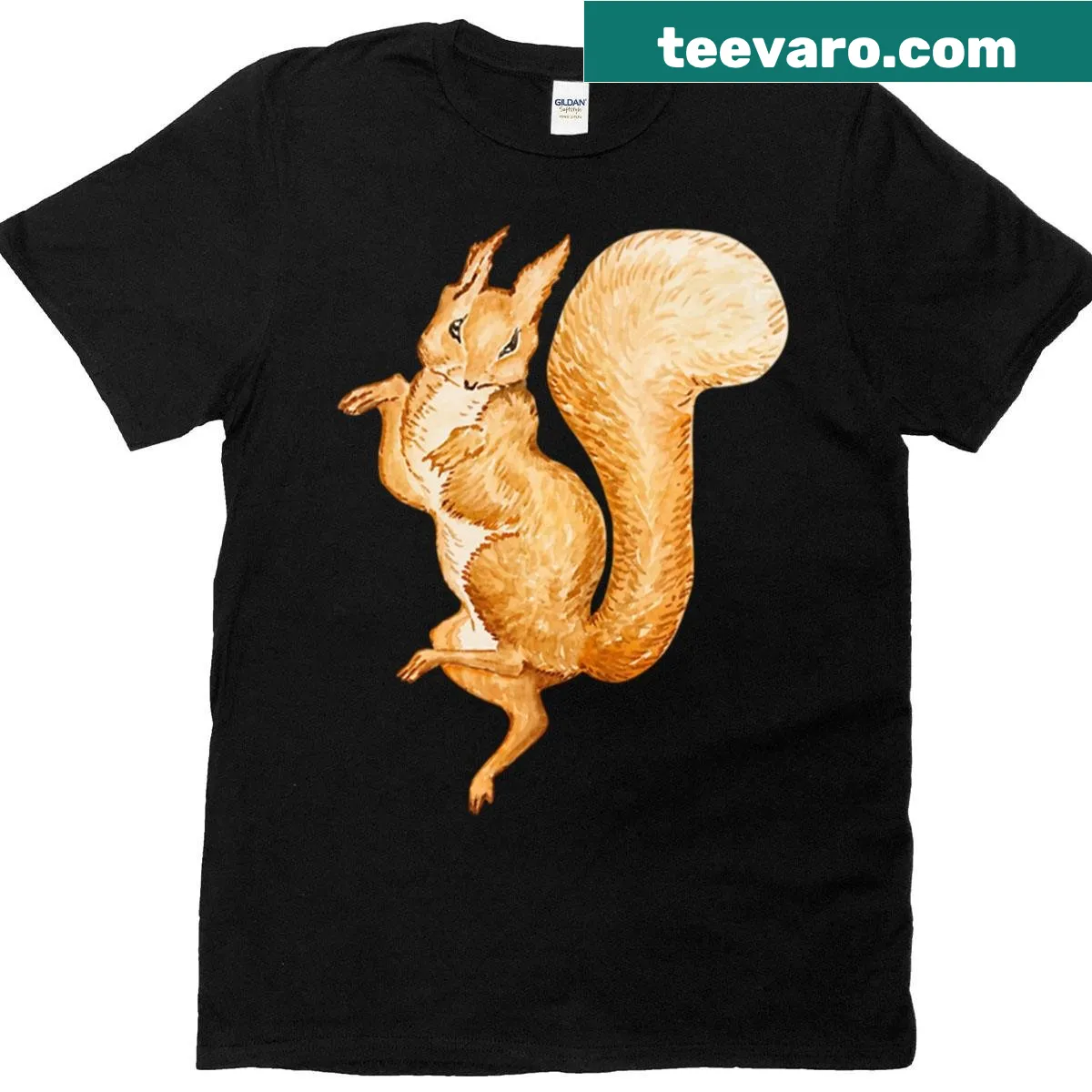 T-shirt featuring Squirrel Nutkin from Beatrix Potter — on a men's t-shirt