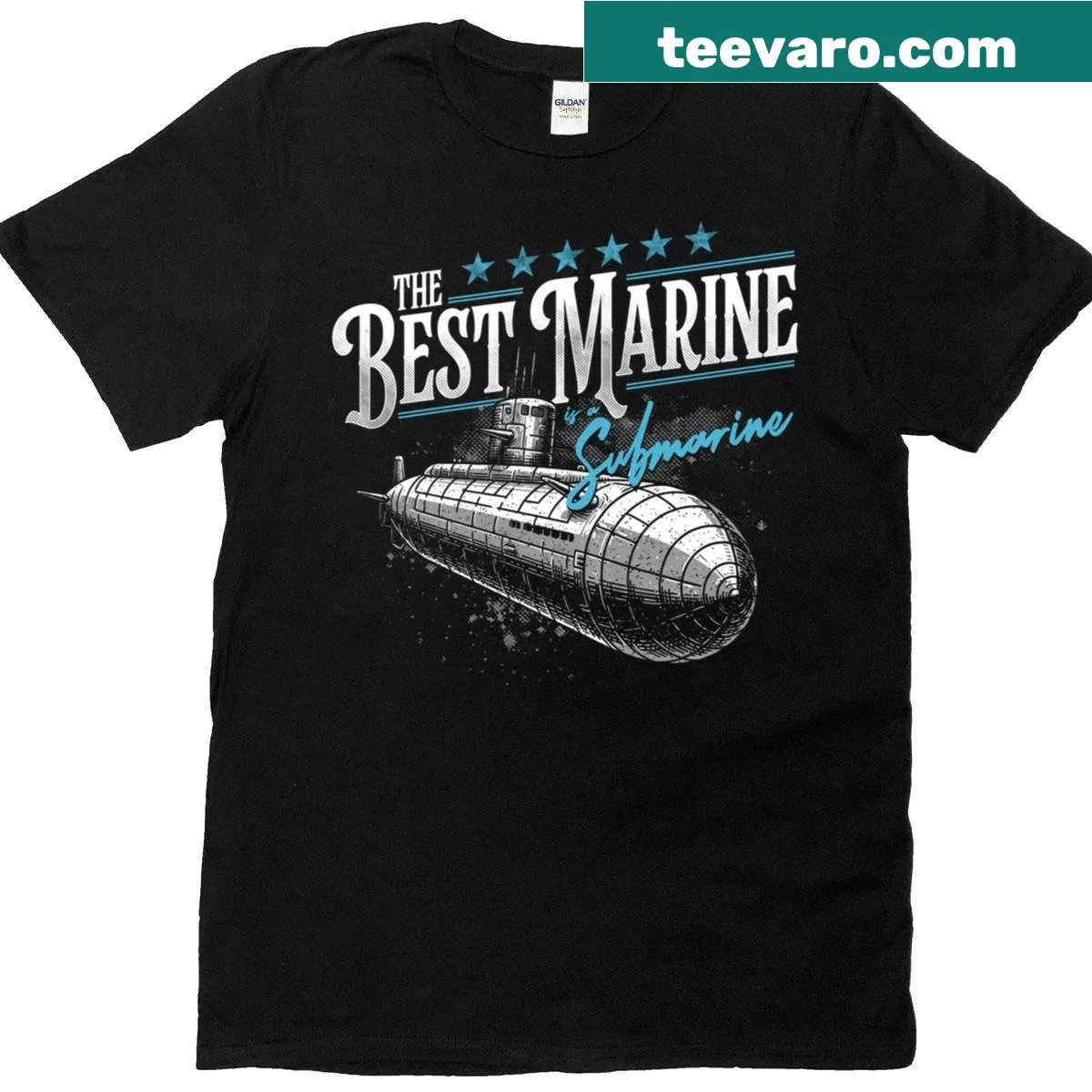 Funny T-shirt for submarine veterans with humorous text — on a men's t-shirt