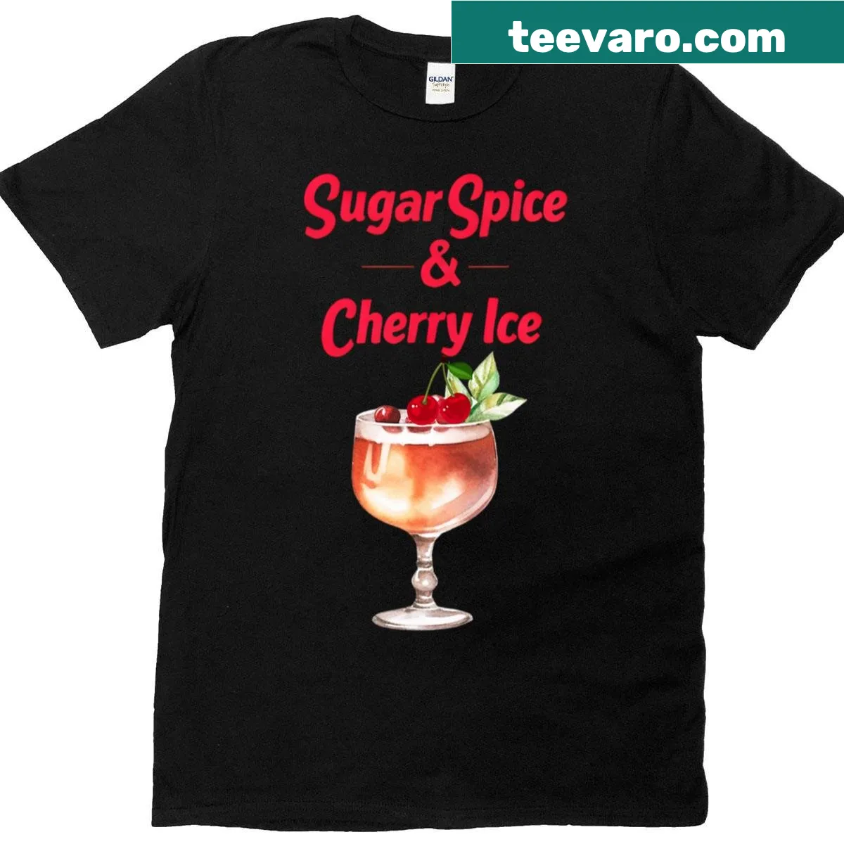 Retro drink art featuring cherry flavor on a t-shirt — on a men's t-shirt