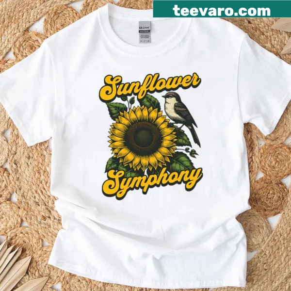 Vintage art t-shirt with a serene sunflower design
