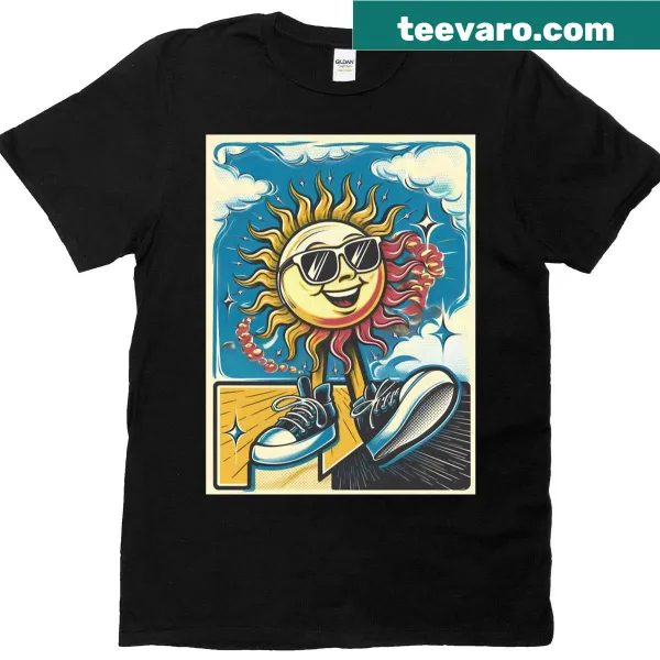 Oversized t-shirt with a sunny outdoor walk design