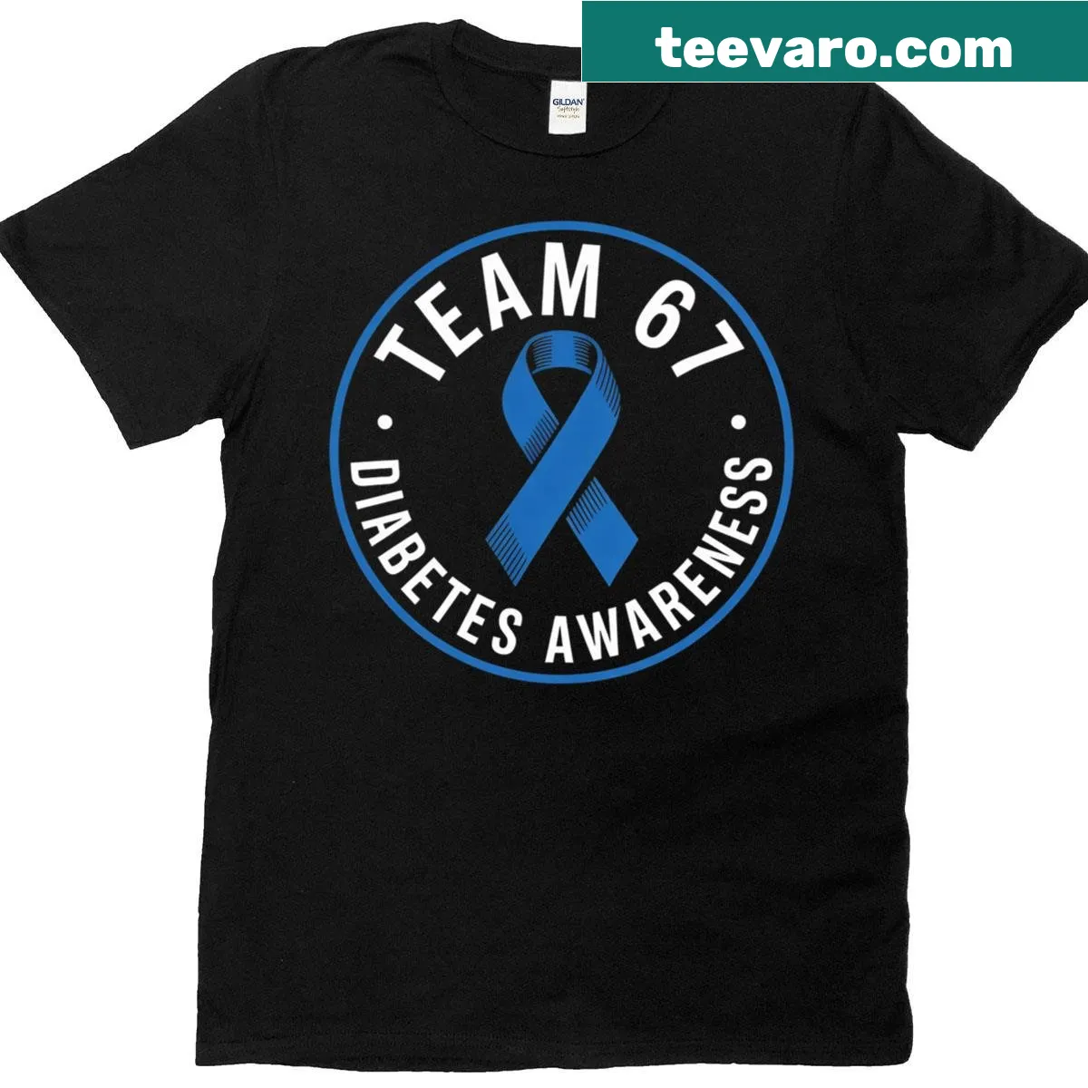 Cute ribbon design for diabetes awareness on a T-shirt — on a men's t-shirt
