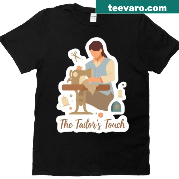 Sewing craft t-shirt with a hand-lettered tailor graphic