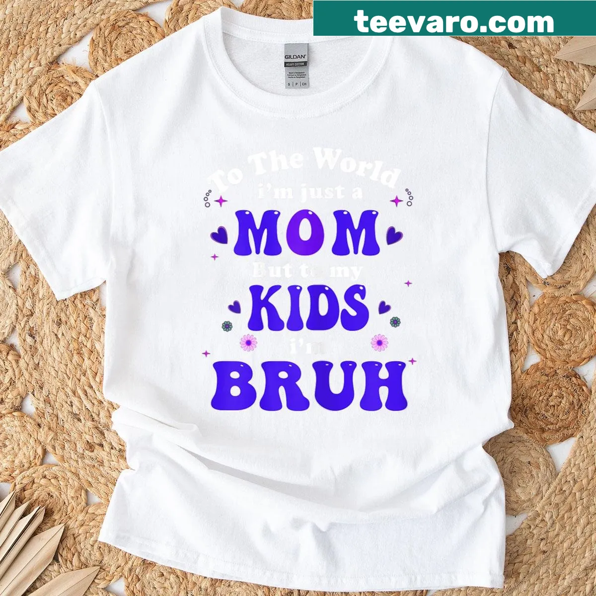 Mom shirt with the phrase 'To The World I'm Mom To My Kids I'm Bruh Mom' — on a men's t-shirt