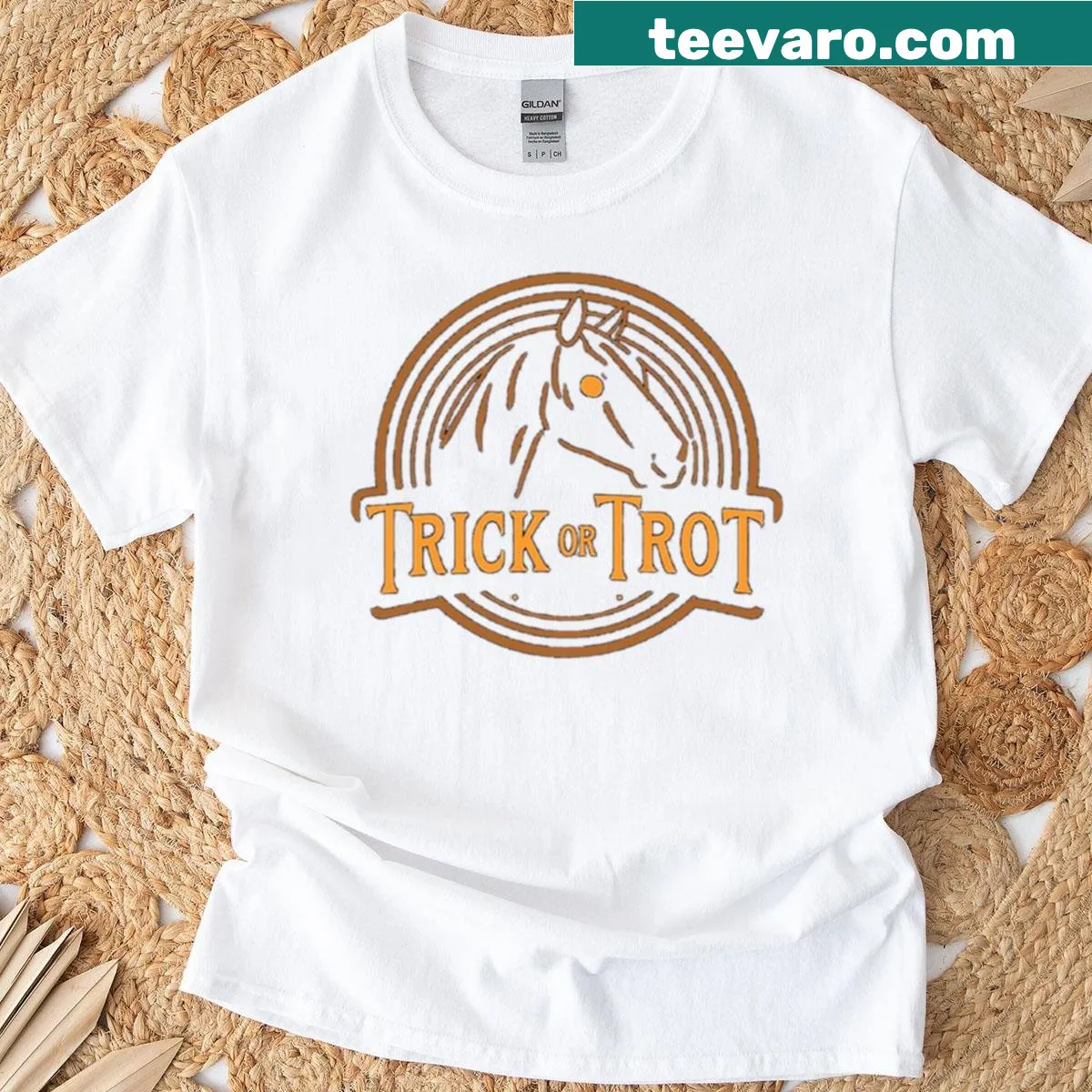 Funny Halloween horse riding design on an active T-shirt — on a men's t-shirt