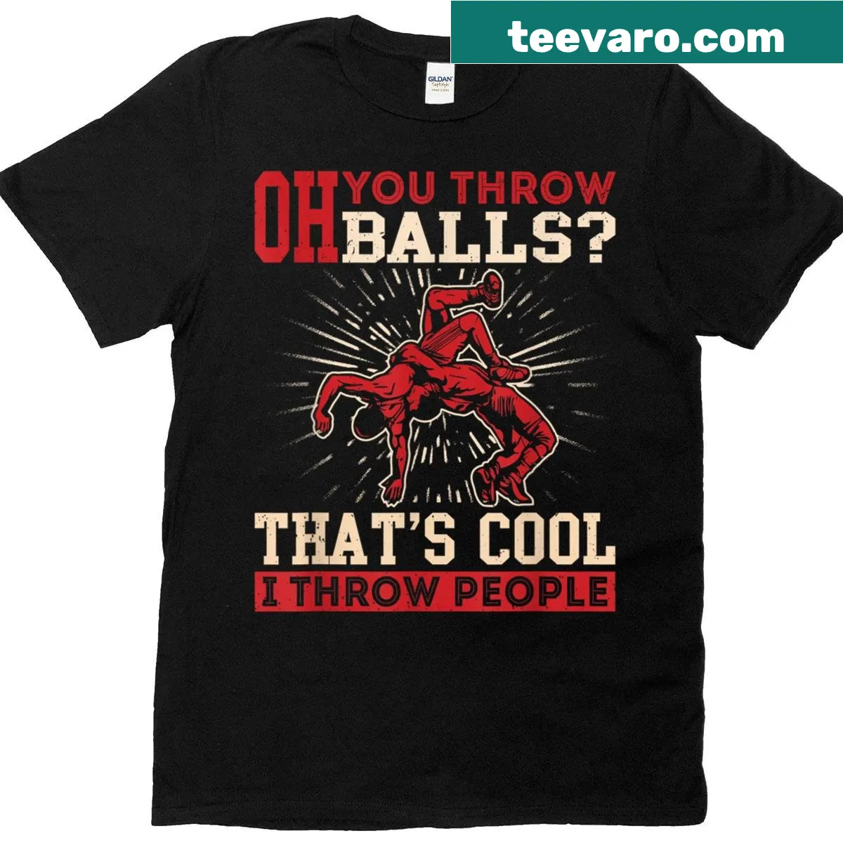 Wrestling T-shirt for coaches and grapplers with bold text — on a men's t-shirt