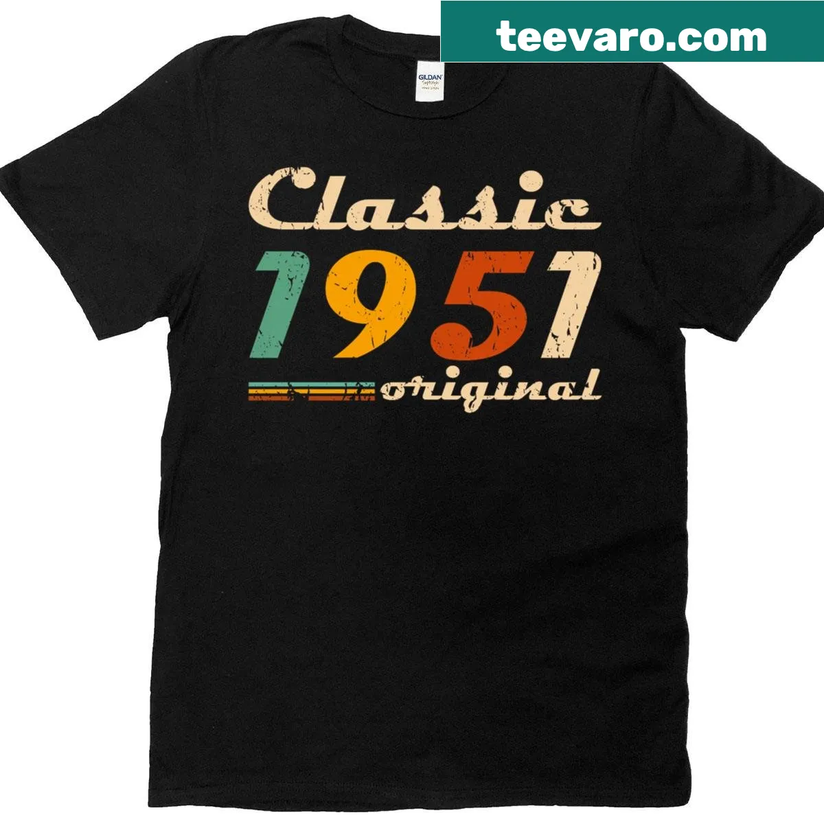 Vintage T-shirt celebrating the year 1951 for birthdays — on a men's t-shirt