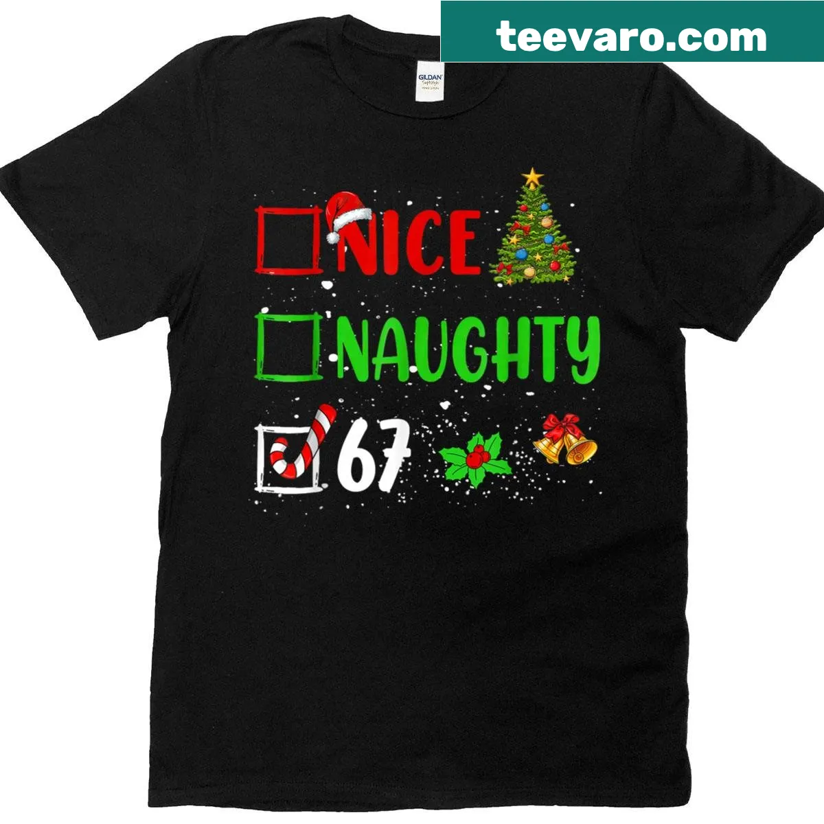 Funny Christmas T-shirt with meme-themed text for kids — on a men's t-shirt