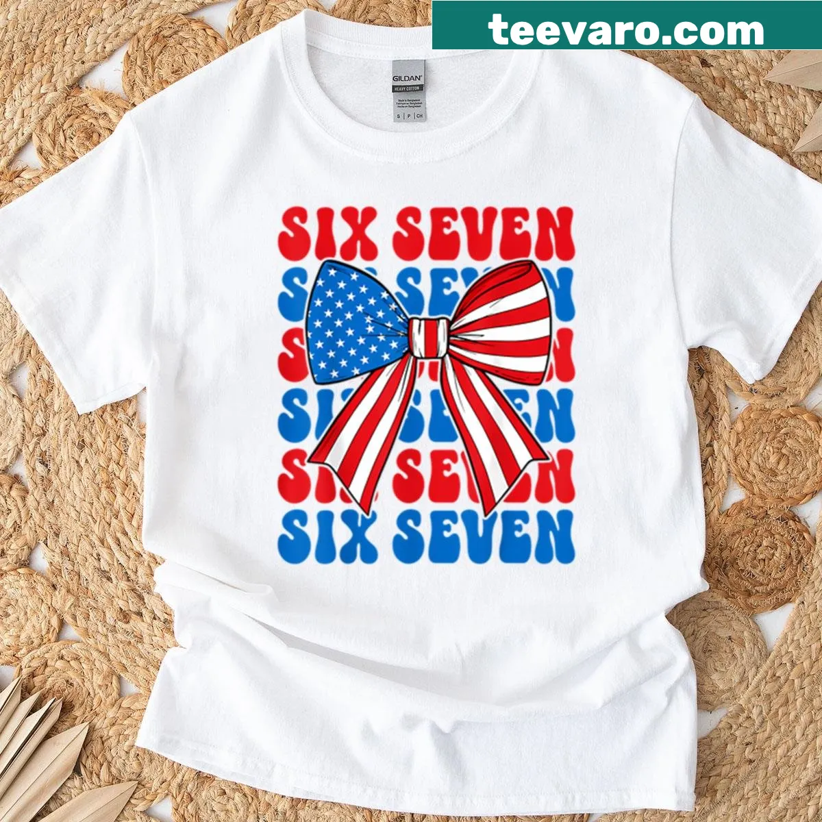 Funny t-shirt with American flag design and humorous text — on a men's t-shirt
