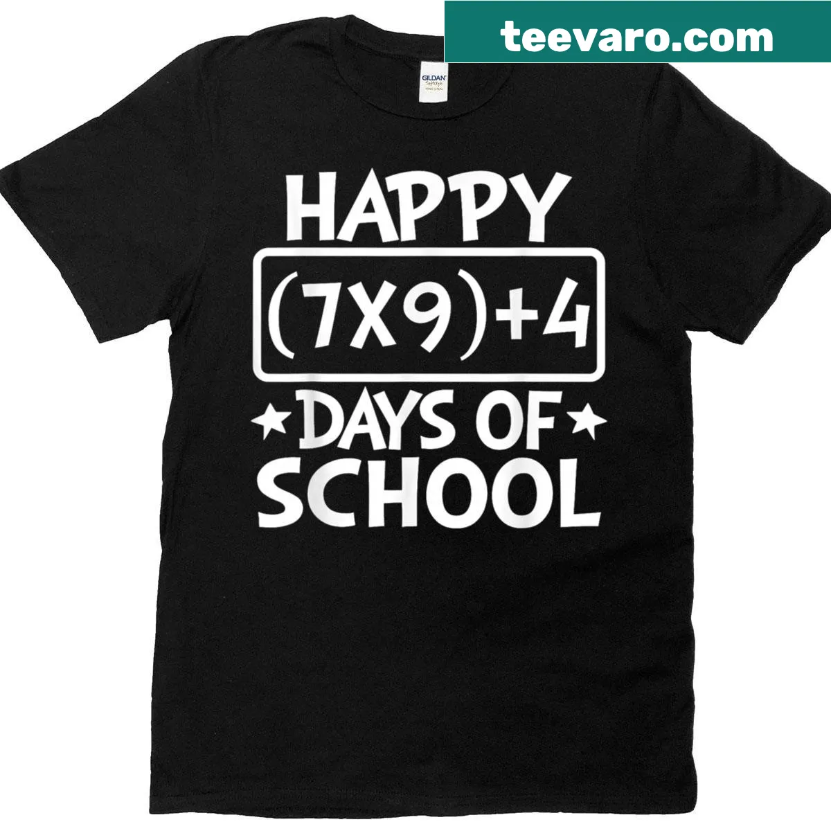Fun 100th day of school T-shirt featuring math equation and meme theme — on a men's t-shirt