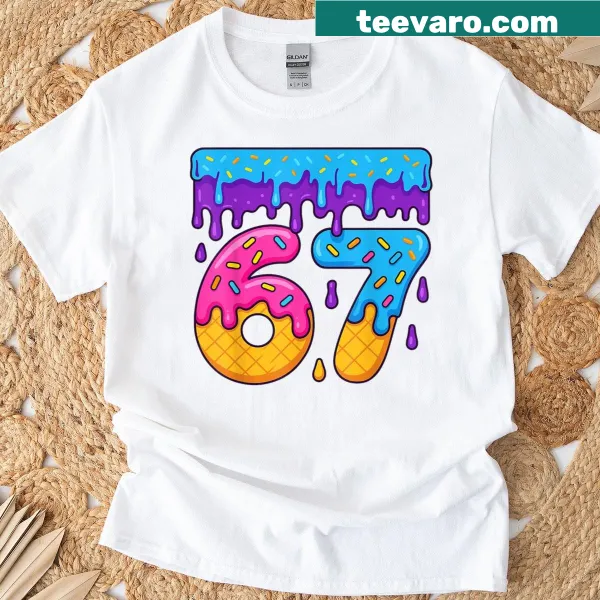 Funny ice cream-themed T-shirt for kids with playful graphics