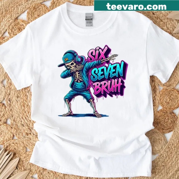 Funny skeleton design for kids age 6 7 on T-shirt