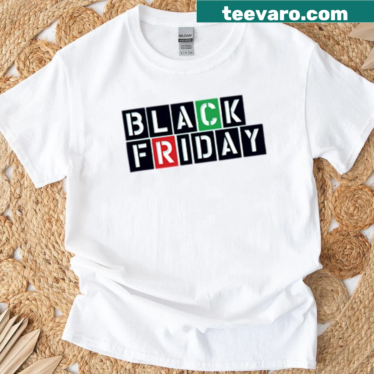 Modern typography Black Friday Sale T-shirt with bold text design — on a men's t-shirt