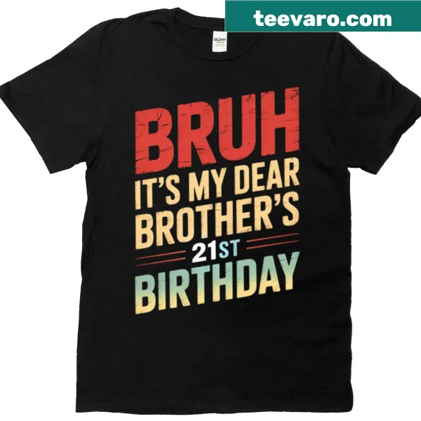 Birthday-themed T-shirt with a king crown for brother's 21st