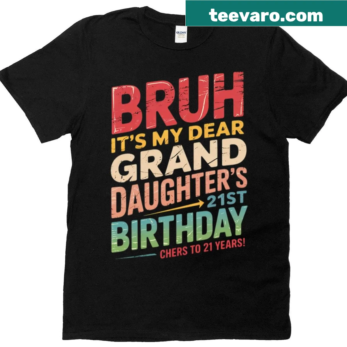 Grandfather's T-shirt for granddaughter's 21st birthday with heartfelt text — on a men's t-shirt