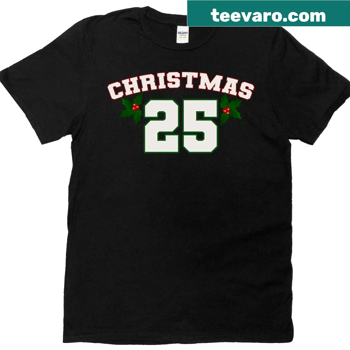 Oversized T-shirt featuring a festive Christmas 2025 design. — on a men's t-shirt