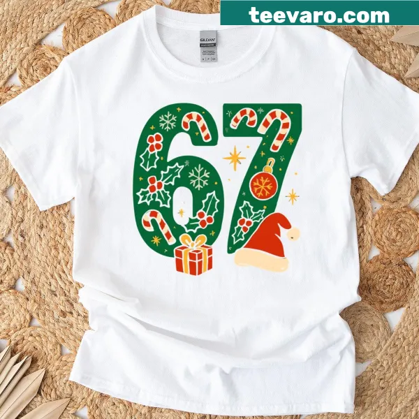 Creative Christmas typography t-shirt with numbers