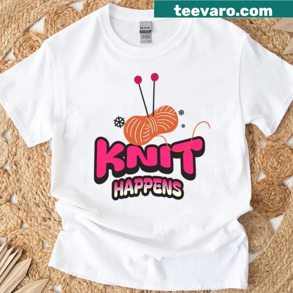 Funny Christmas shirt with humorous knitting phrase