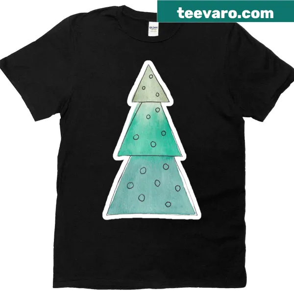 T-shirt with an artistic Christmas tree design