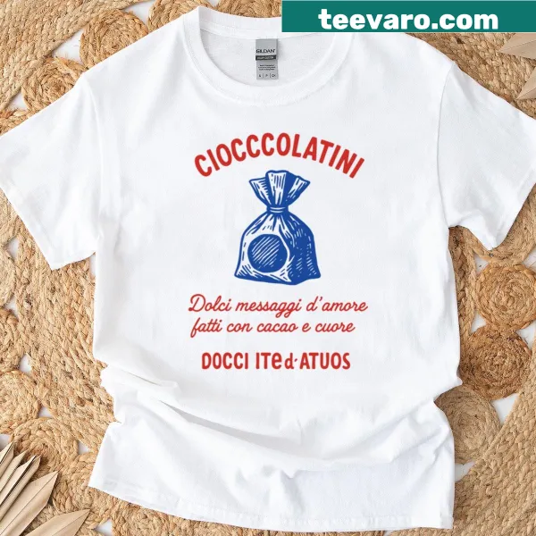 Vintage T-shirt featuring Italian chocolate confections graphic design.