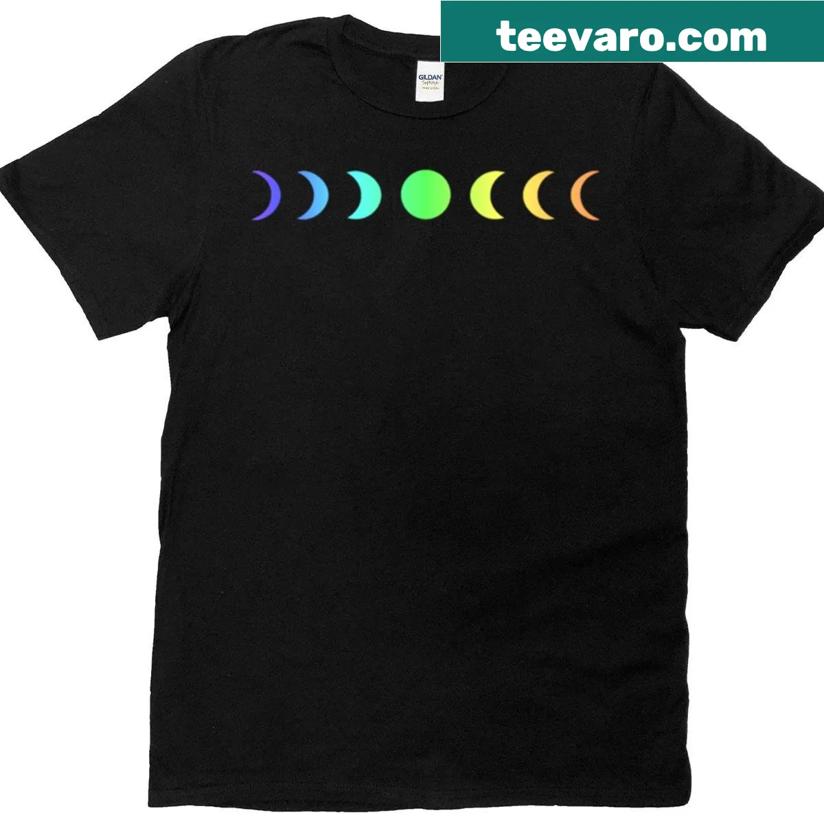 T-shirt featuring the moon phases in a harmonious design related to Coldplay — on a men's t-shirt