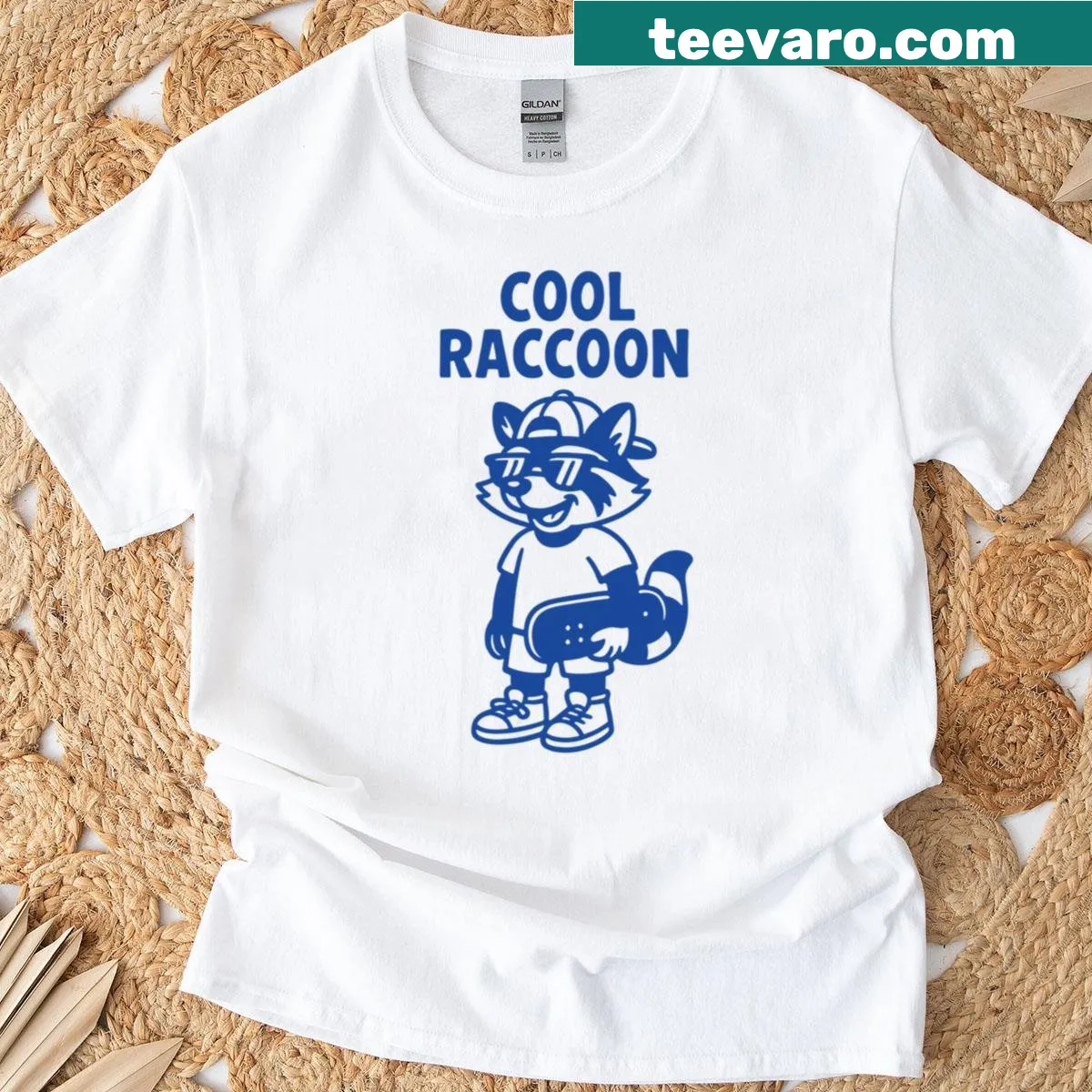 Playful cartoon raccoon on a kid's t-shirt design. — on a men's t-shirt
