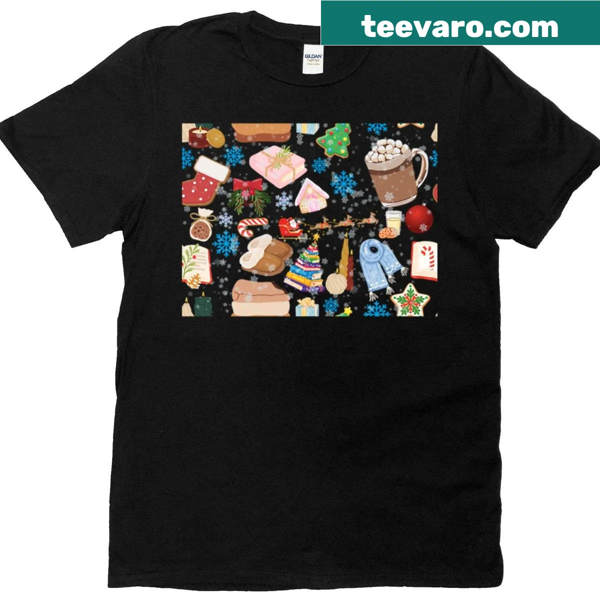 Cute Dalmatian design with holiday decorations on a t-shirt — on a men's t-shirt