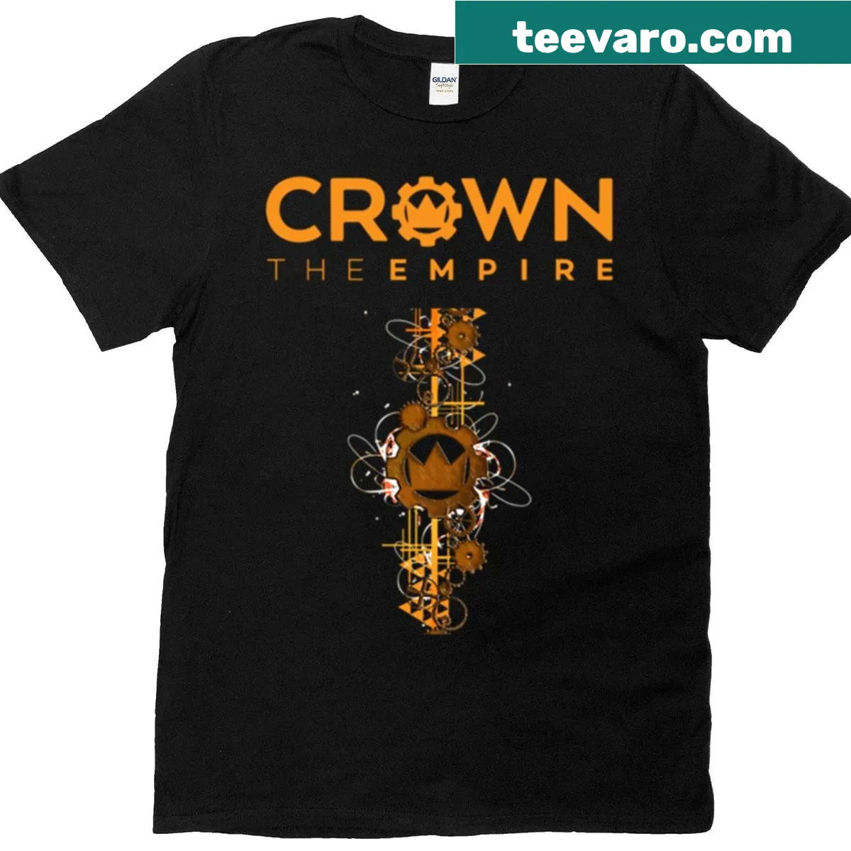 T-shirt featuring the iconic logo of Crown The Empire band — on a men's t-shirt