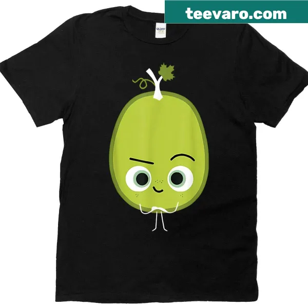 Sour grape character with Good Egg text on a Halloween-themed t-shirt