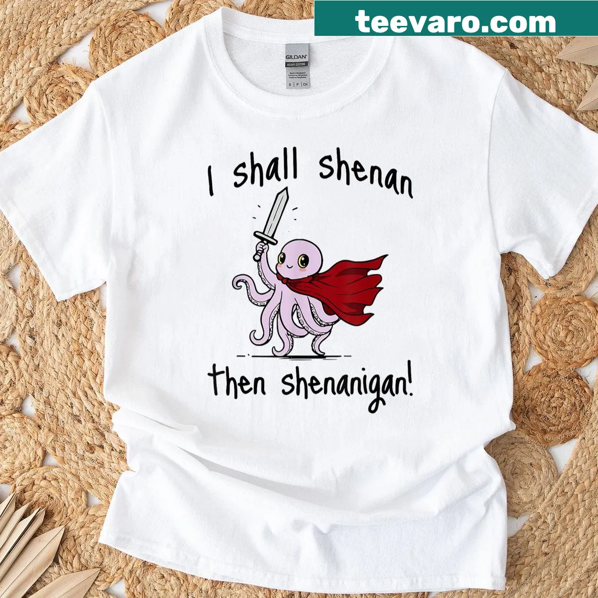 Cute octopus graphic with fun text on a t-shirt — on a men's t-shirt