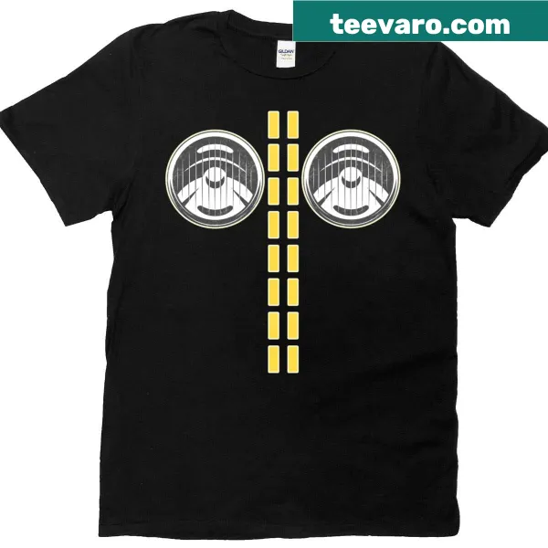 Edgy Halloween couple's t-shirt with deer in headlights illustration