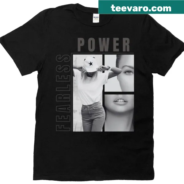 Bold typographic design on a black and white T-shirt.