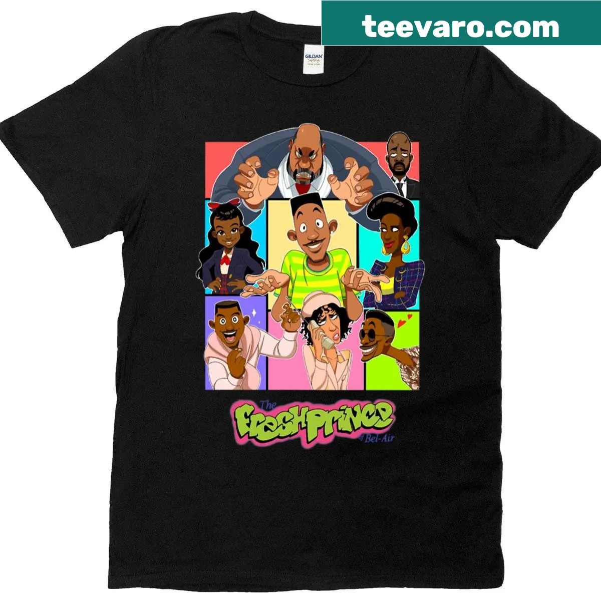 Fresh Prince of Bel Air cartoon cover illustration on a T-shirt — on a men's t-shirt