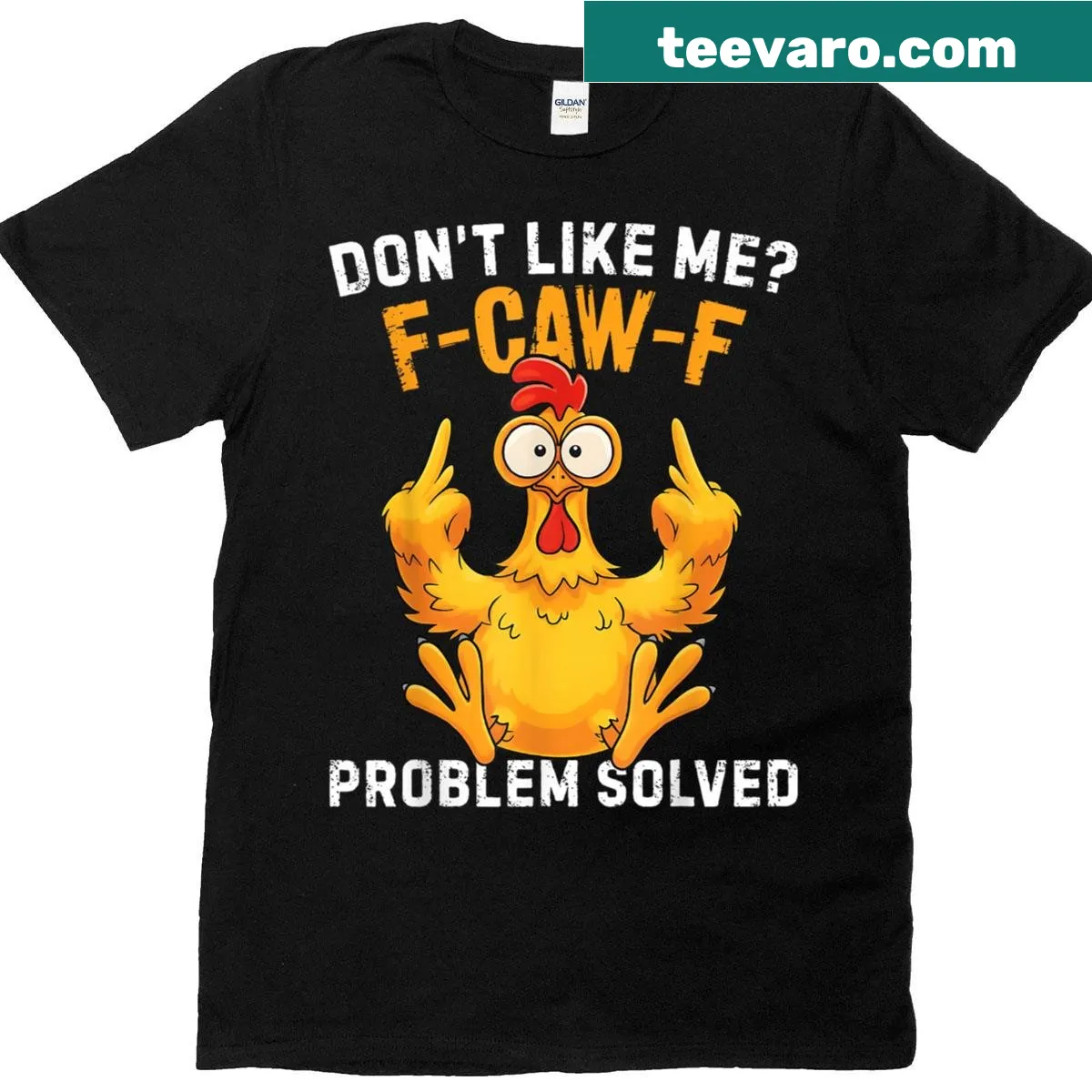 Funny chicken graphic with playful text — on a men's t-shirt