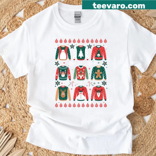 Cute Christmas-themed T-shirt with playful holiday graphics