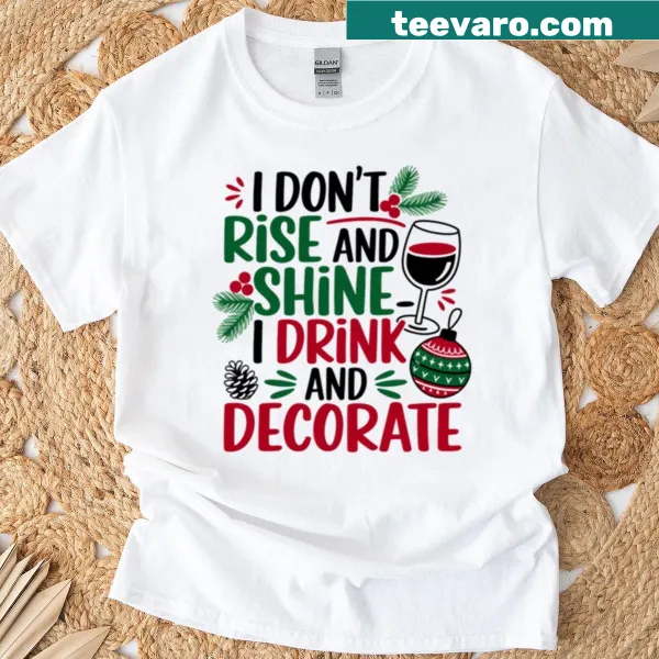 Funny holiday wine lover t-shirt with festive design