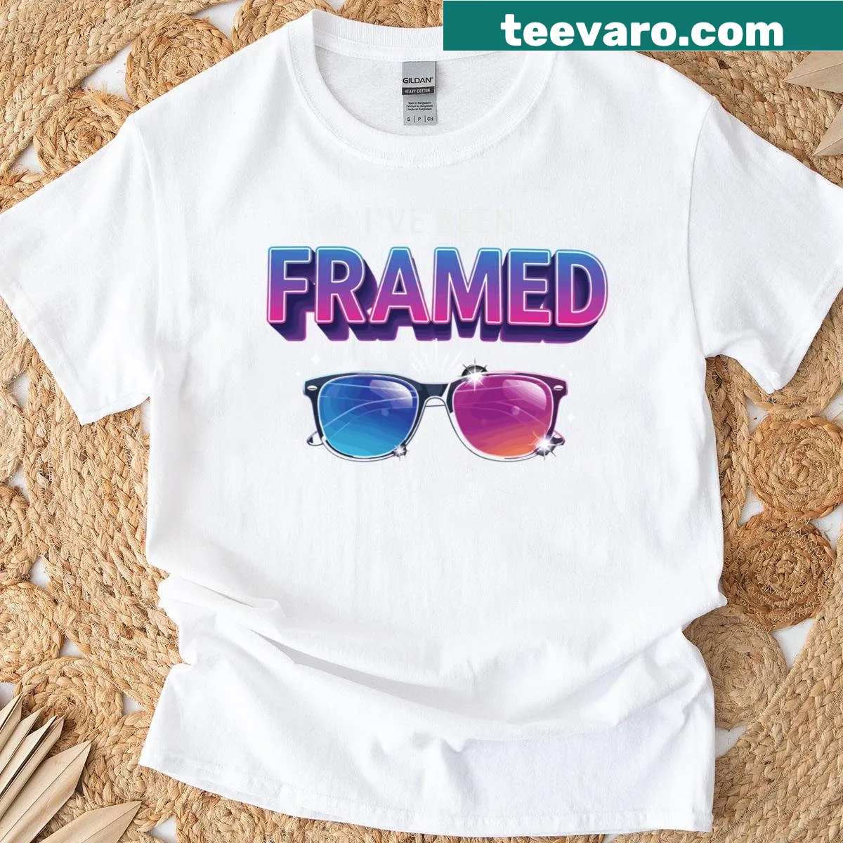 Funny optician t-shirt with the phrase I've been framed — on a men's t-shirt