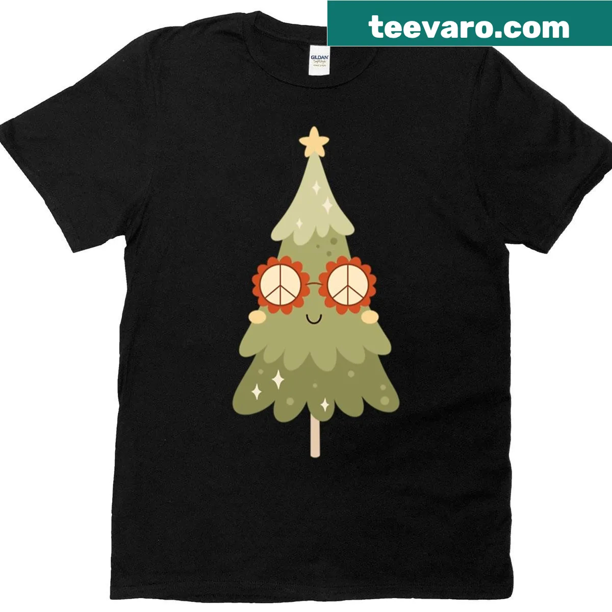 Kawaii Christmas Tree t-shirt with playful holiday illustration — on a men's t-shirt