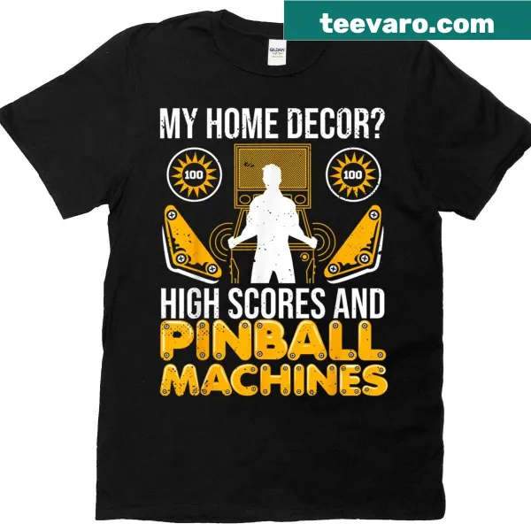 Pinball player t-shirt with high scores typography