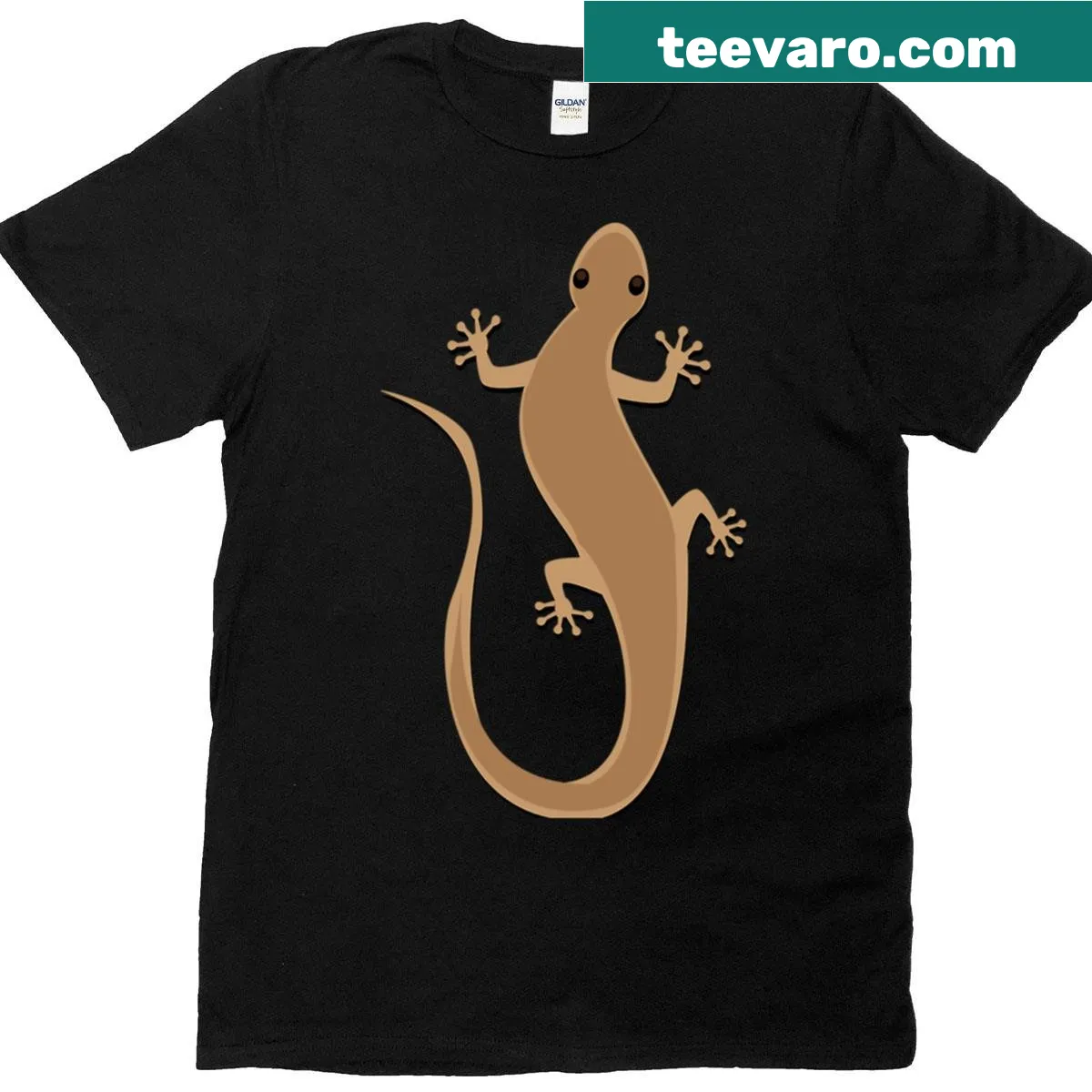 Playful T-shirt celebrating house geckos for reptile lovers. — on a men's t-shirt